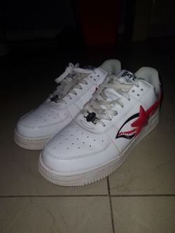 BAPE Sta Low-Top White Red Sneakers