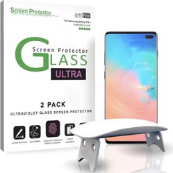 amFilm Ultra Glass Screen Protector for Galaxy S10 Plus, Tempered Glass
