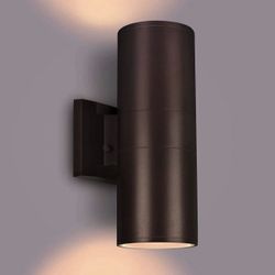 Outdoor Wall Lights Dusk to Dawn Outdoor Lighting Fixtures Wall Mount - 2 Light Bulbs Included, Modern Sconces Wall Lighting- Up Down Exterior Outdoor