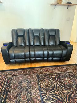 Multimedia leather couch