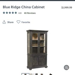 Haverty’s Blue Ridge China Cabinets W/Lighting