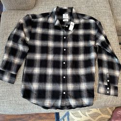 Gap Teen XL Plaid Long Sleeve Shirt NWT 