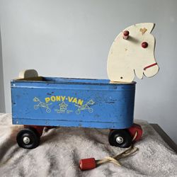 Vintage Pony Van Pull Toy Wagon