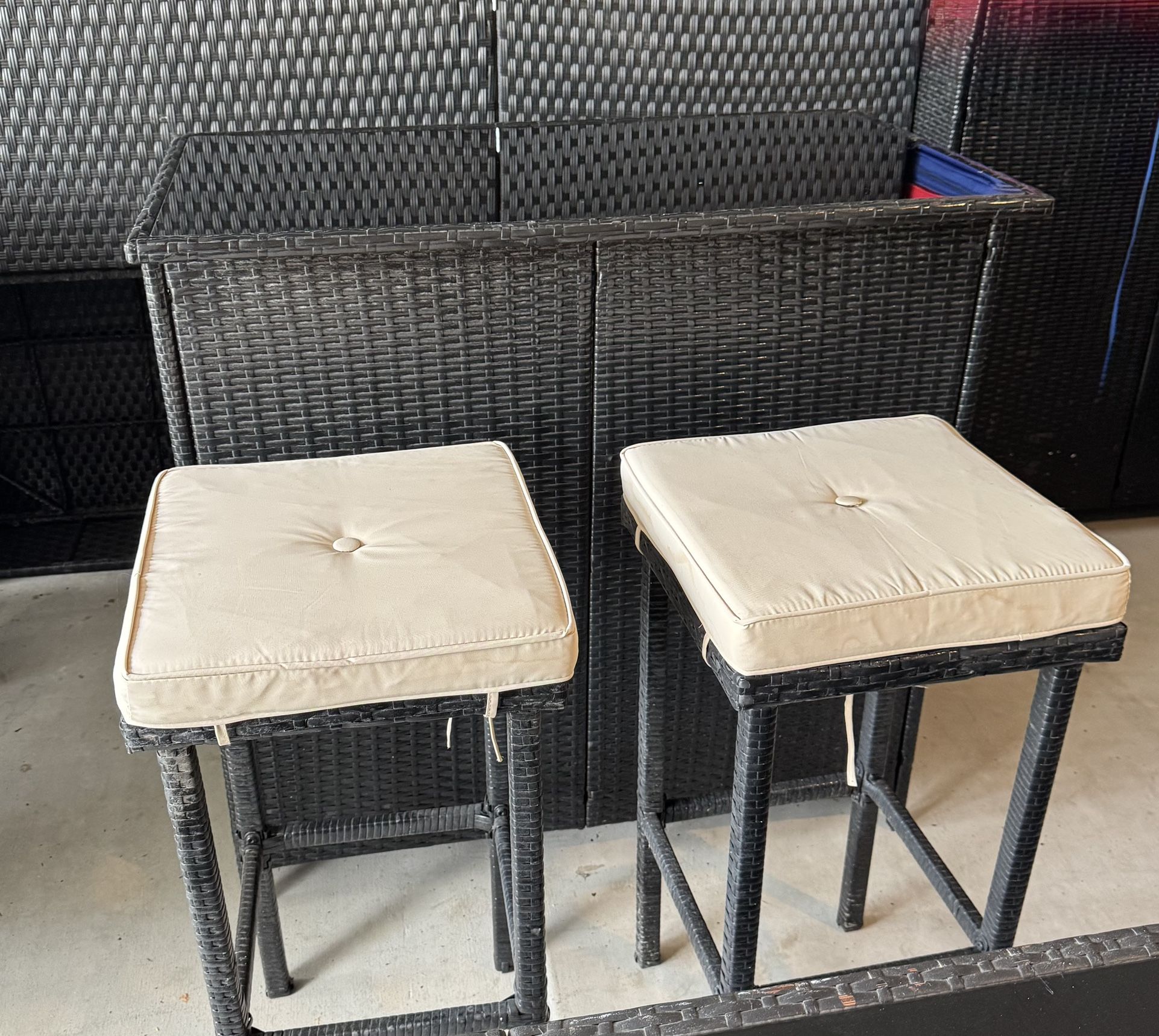 Outdoor Wicker Bar Set