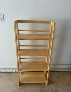 5-Tier Wood Folding Bookshelf