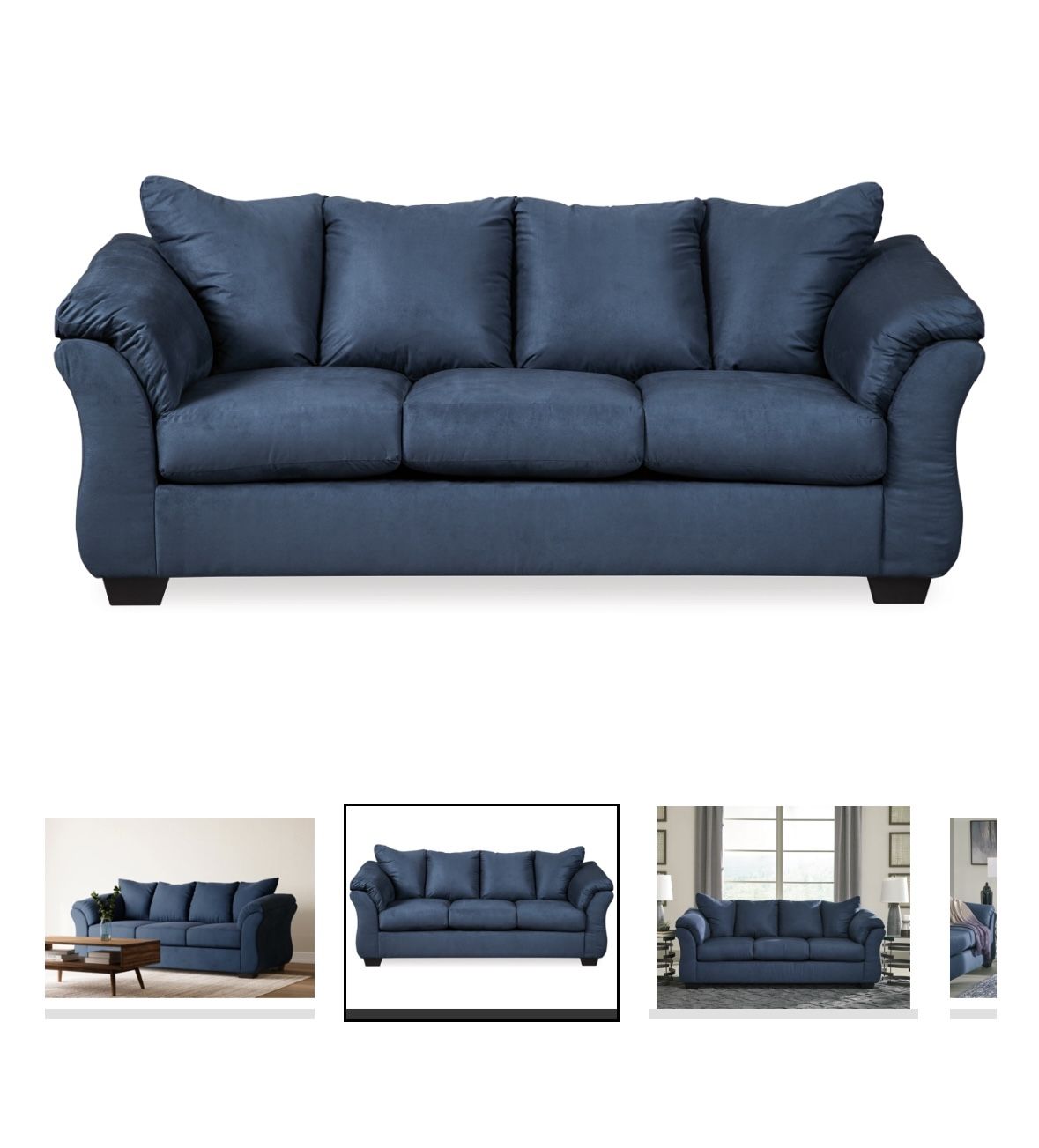 Blue sofa Microsuede