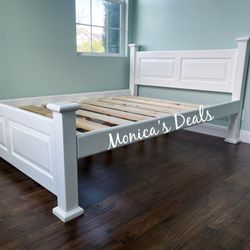 Queen Solid Wood Bed Frame $400