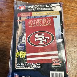 San Francisco 49ers banner flag is a 44" x 28"