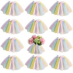 12 Pcs Mini Tutu Table Skirt Wine Bottle Cover Tulle Tutu Table Skirt Decor Tutu Garland Tulle Table Centerpieces for Wedding Baby Shower Cake Dessert