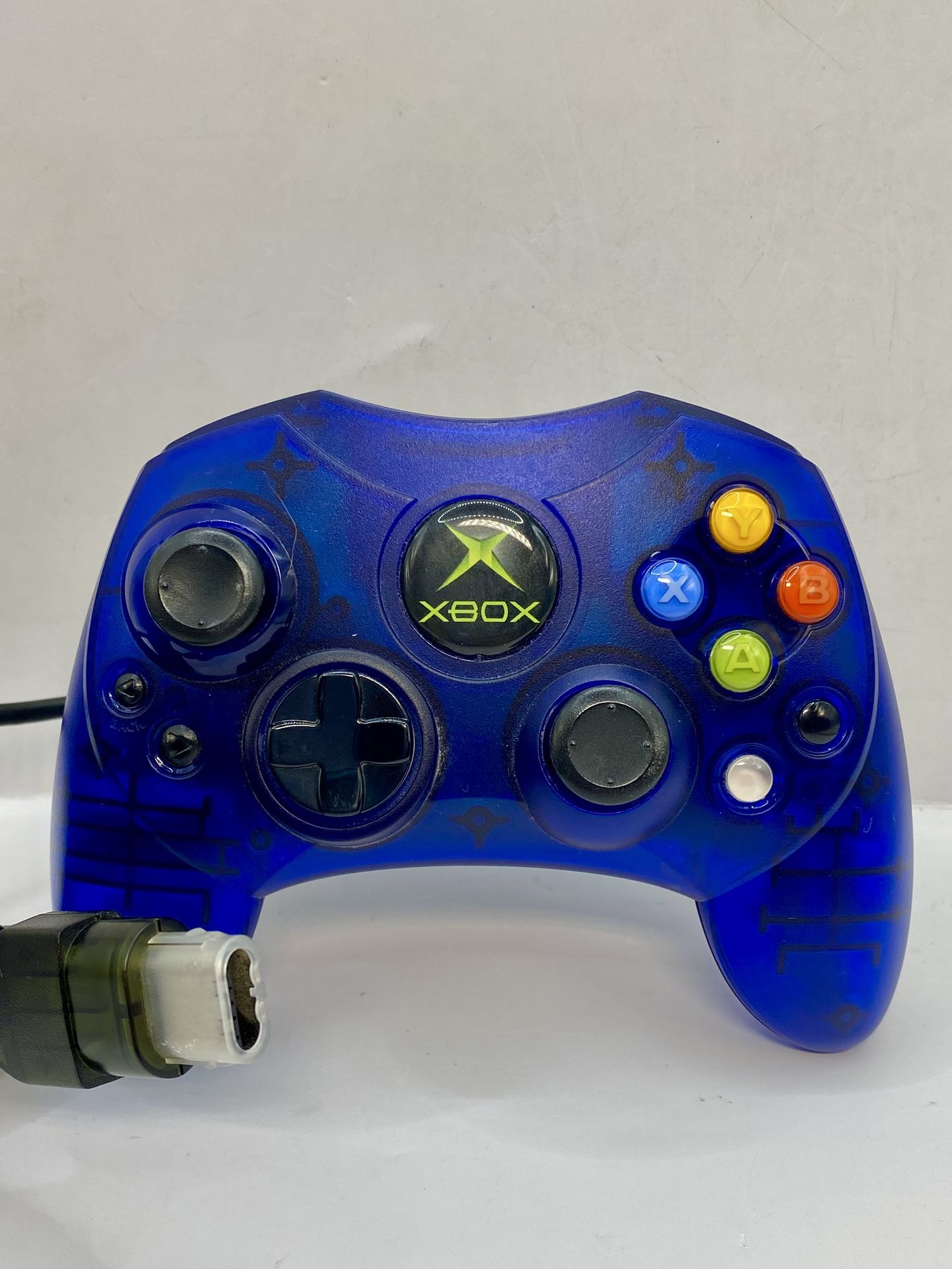 Original Xbox OEM S Type Blue Controller with Breakaway Cable CLEANED & TESTED