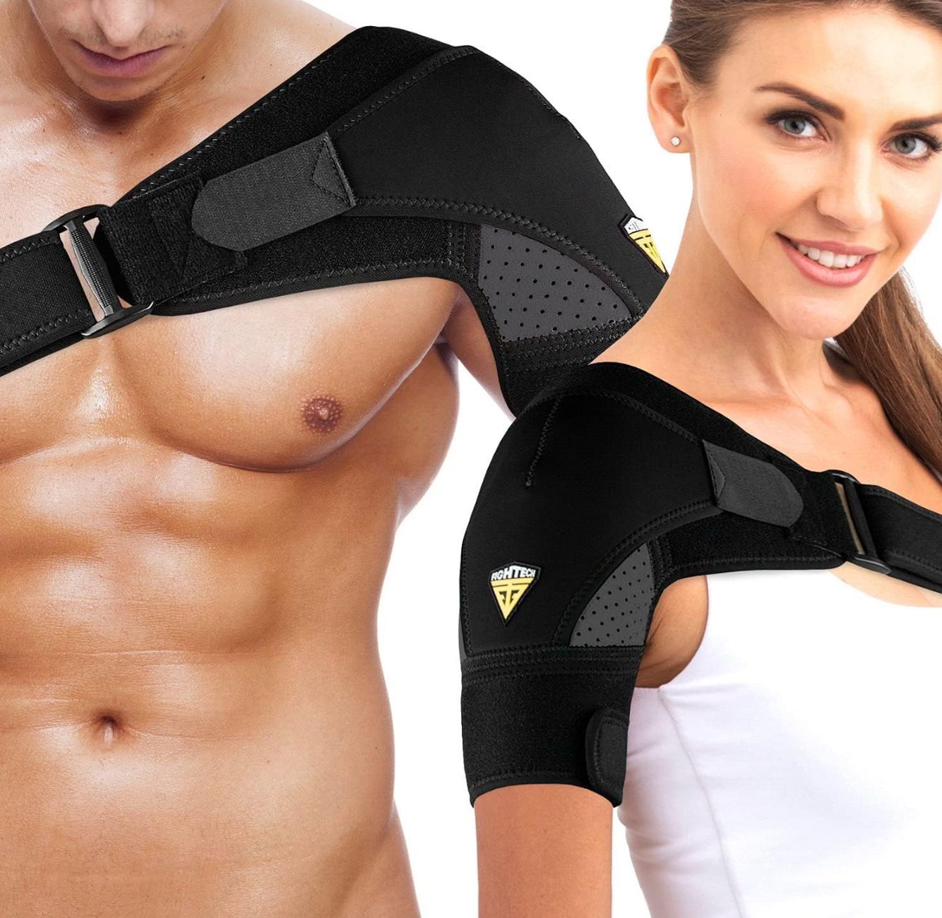 Shoulder Brace | Support for Torn Rotator Cuff & Other Shoulder Injury by FIGHTECH. Unisex. Size: Small/Medium