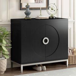 34" Sideboard Buffet Cabinet, Small Coffee Bar Cabinet with 2 Doors, Accent Kitchen Storage Cabinet with Adjustable Shelves, Kitchen Cupboard for Hall