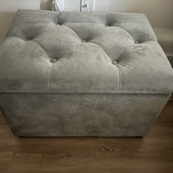 Gray Storage Ottoman