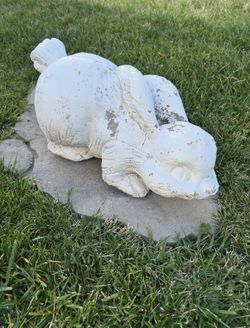 Vintage Chippy Cement Rabbit Yard Art
