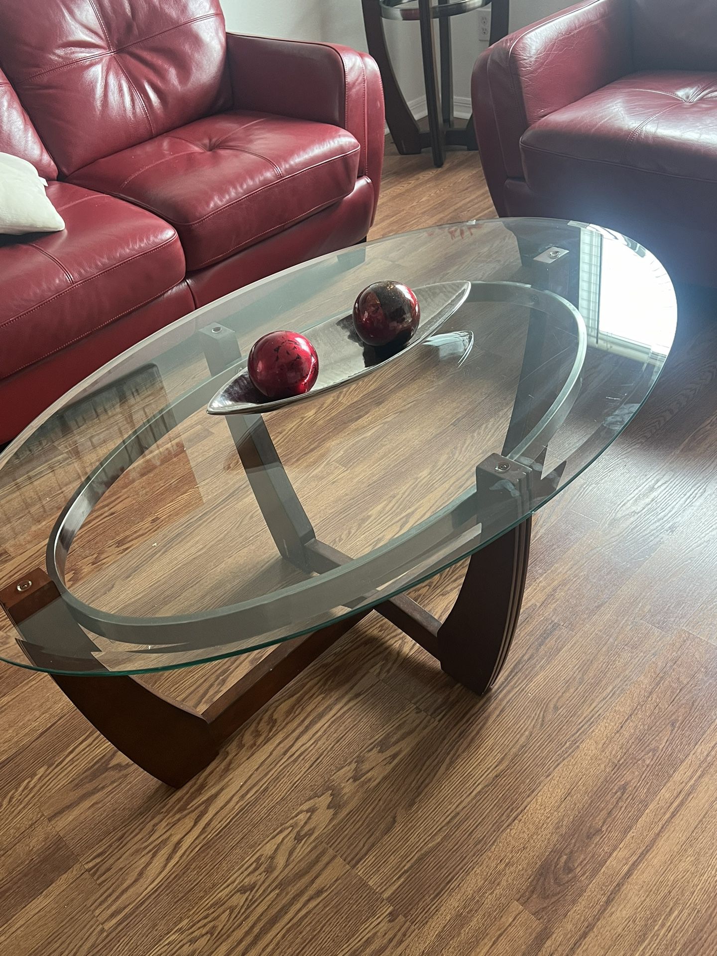 3 PC Coffee Table Glass Top