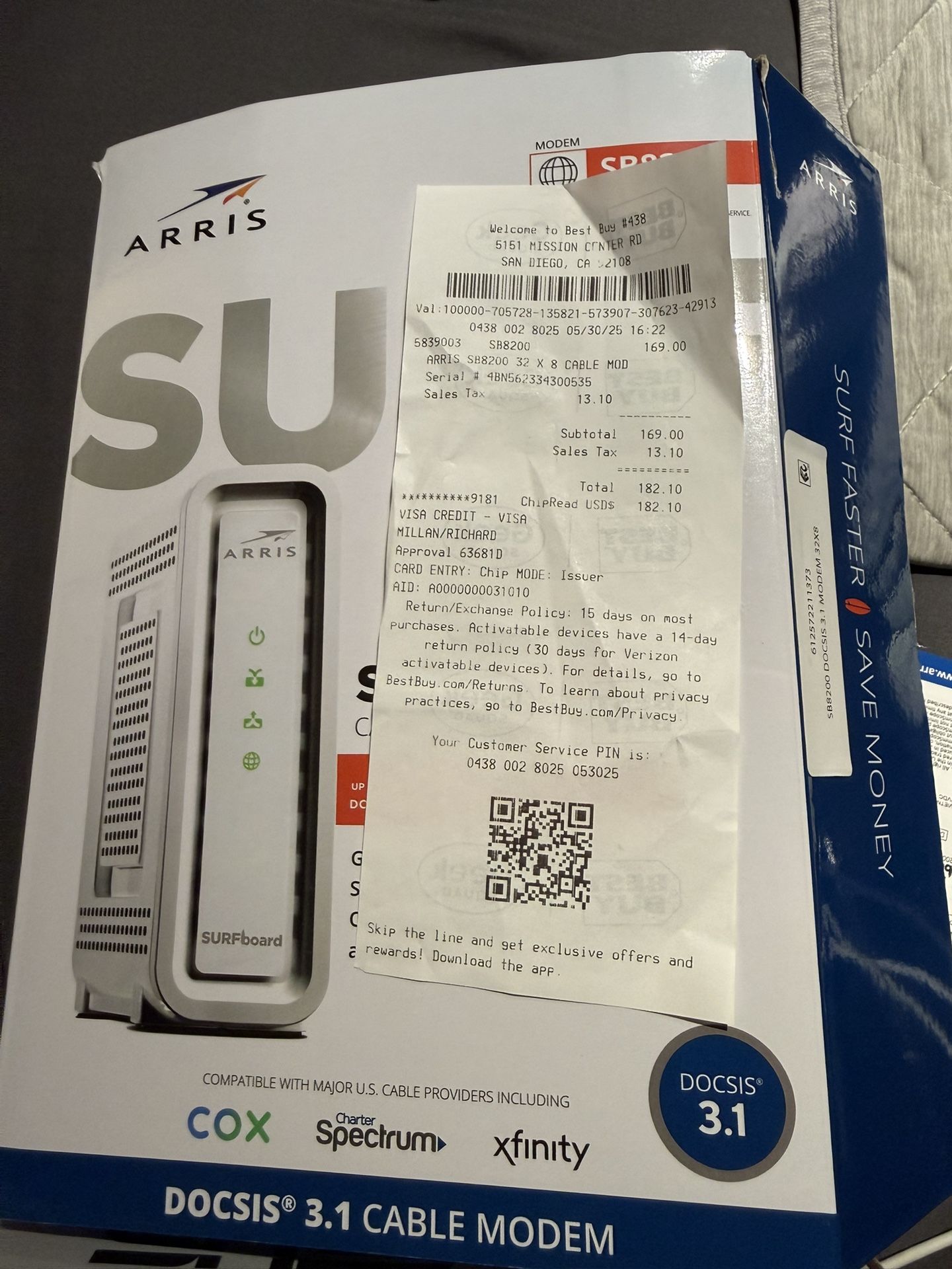 Cable Modem Arris Surfboard Model SB8200 