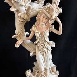 “Vintage Ornate Figural Candelabra Lamp”