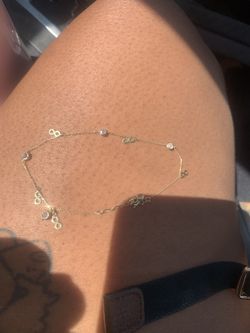 14K Gold Anklet With Charms