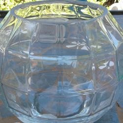 Beautiful clear heavy glass vase