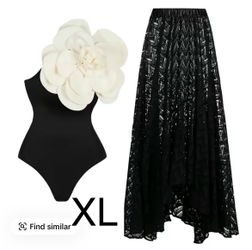 New women’s bathing suit with skirt wraparound