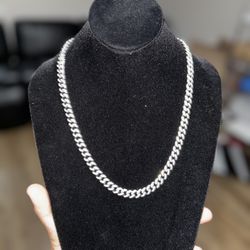 Silver Miami Cuban With Stones 22inch