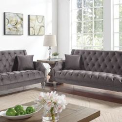 🔥🔥 Brand New Gray 3pc Sofa And Love Seat, Chair Set 🔥🔥
