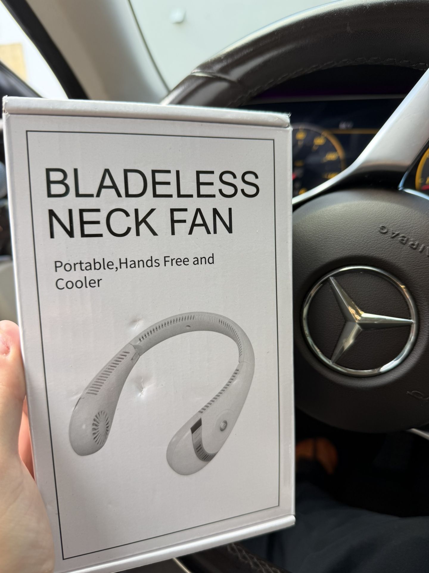 Generic Prtable Neck Fan, Cooling fan, Personal Fan, Wearable Fan, Neck air conditioner, Neck rechargerable Fan, Bladeless Neck Fan, Medium, White