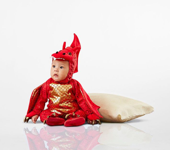 Pottery Barn Kids infant baby Red Dragon Costume Halloween Dress Up Play