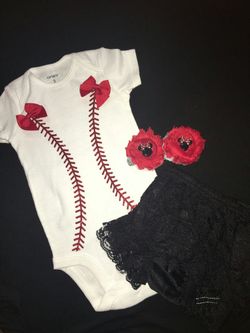 Baseball onsie,bloomers,barefoot sandles