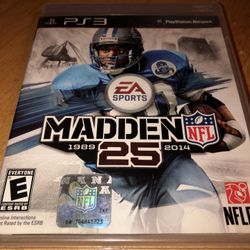 PS3 Game EA Sports 🏈 Madden NFL 25 1989/2014 