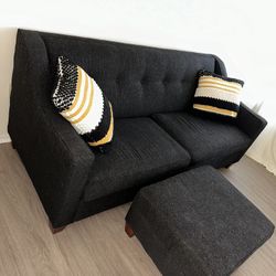 Black Couch With Ottoman - Pillows Are Free