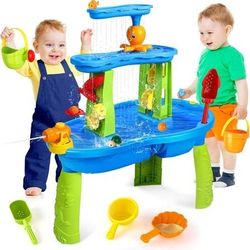 Brand New 3 Tier Water or Sand Table with Rain Shower, Includes All The Toys In Picture 
