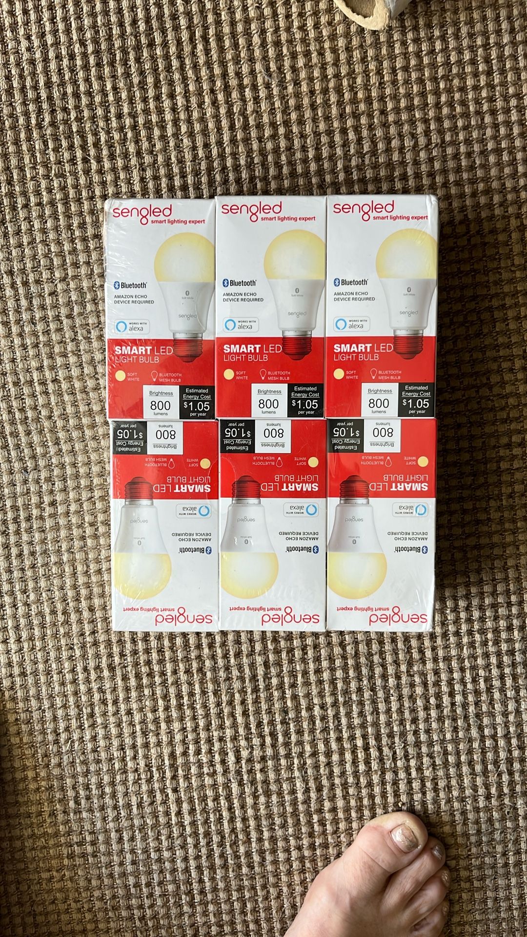 6- Pack Sengled Smart Bluetooth Mesh Dimmable LED Light Bulb Works with Alexa