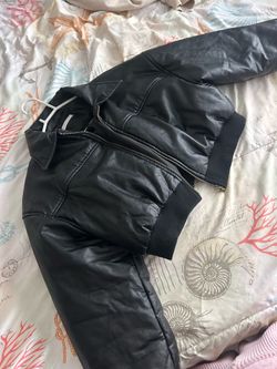 Black leather jacket size Medium