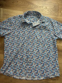 Apt.9 Men’s Size XL Multicolored  Slim Fit Short Sleeve Button Up Shirt