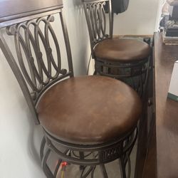 2 Swivel Counter Bar Stool Silla Chair Tall Barra 