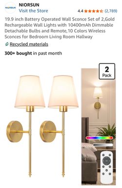 NIORSUN 2 RGB battery operated wall sconces W remotes