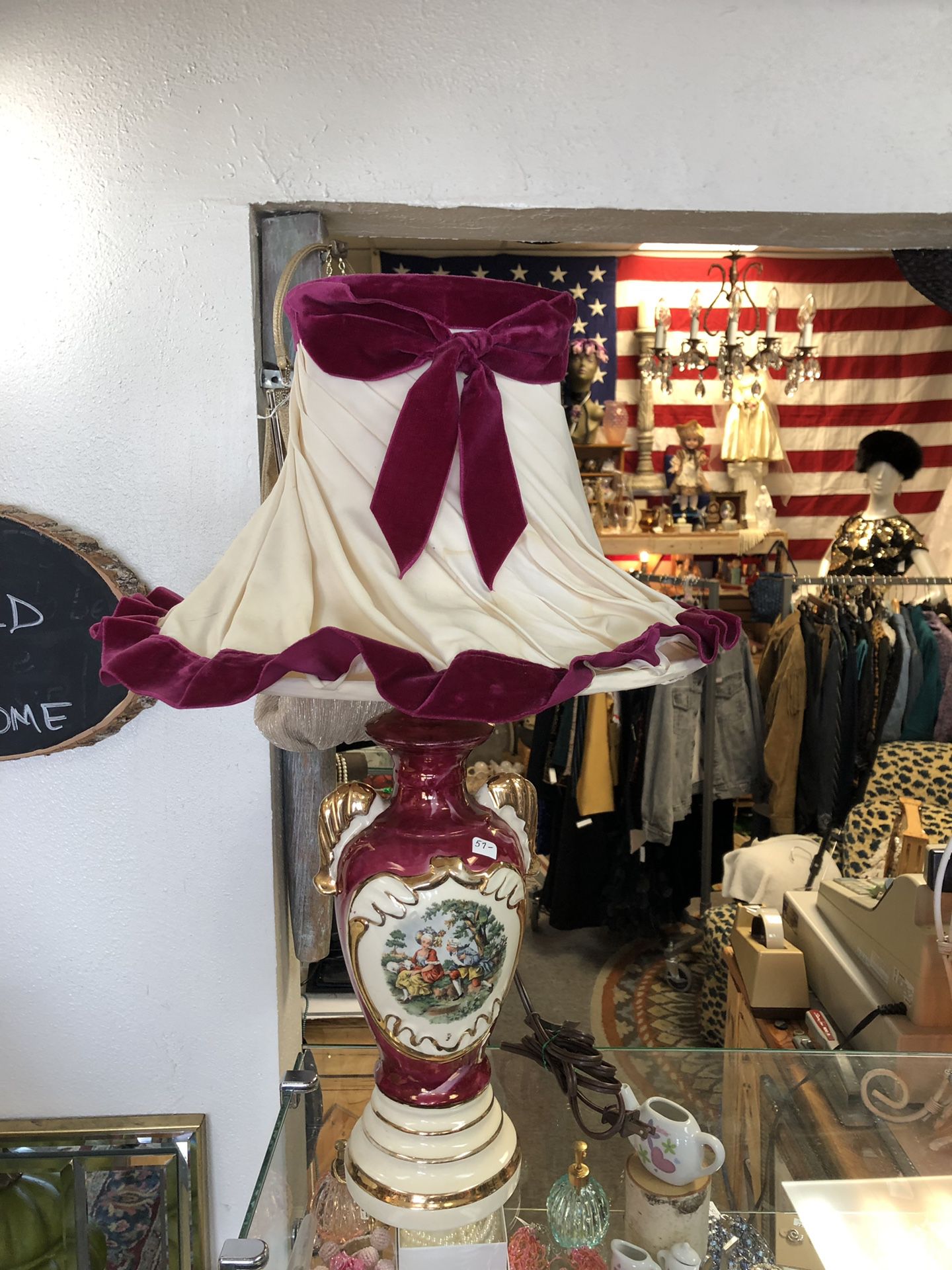 Vintage Gorgeous Hand Painted Lamp (West Side)