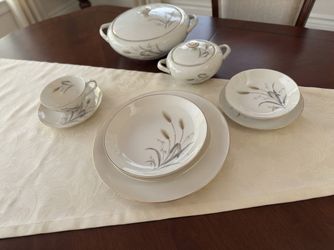 Massive 77-pc Vintage Sone China Dinner-wear Set “Harvest” Spring Wheat pattern #1842 - Complete Service Set