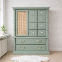 🌿 Vintage Sage Apothecary Storage Cabinet/Dresser/Wardrobe
