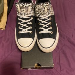 Black And White Logo Print Converse Low Top All Star