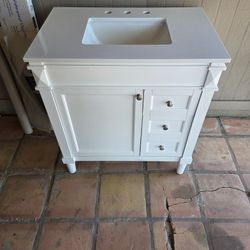 Never Used White Bathroom Vanity 