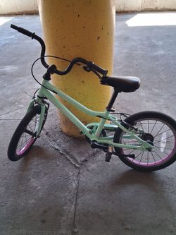 Kids Bike Mint Green with Pink Rims