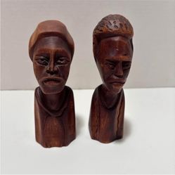 Brown African-Style Wooden Sculptures
