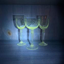 Uranium Short Wine Goblet Glasses