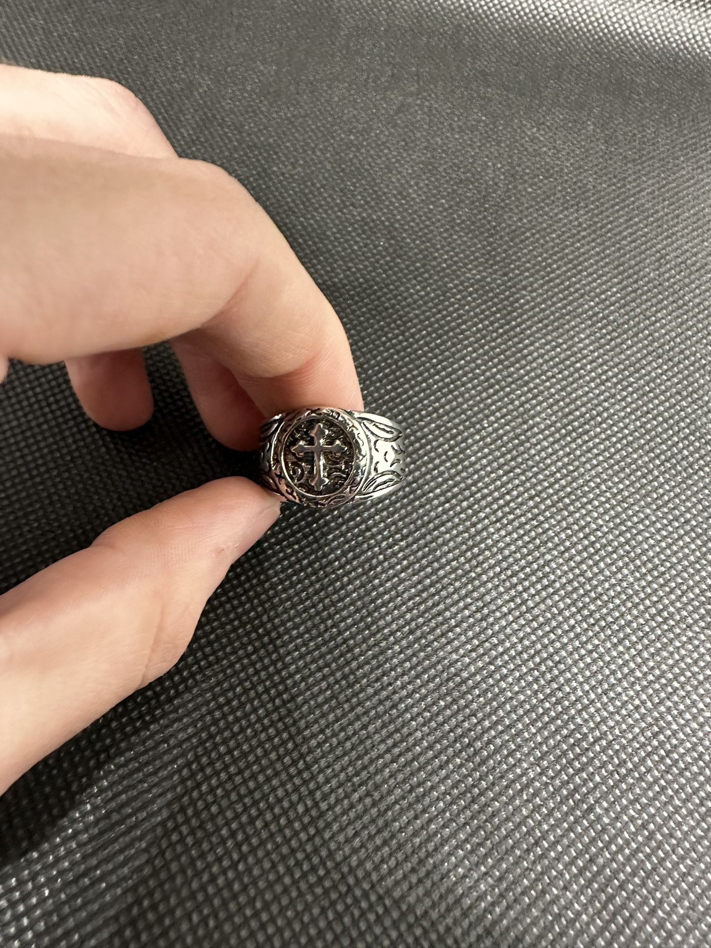 Silver “Vintage” Cross Ring - Adjustable Size 