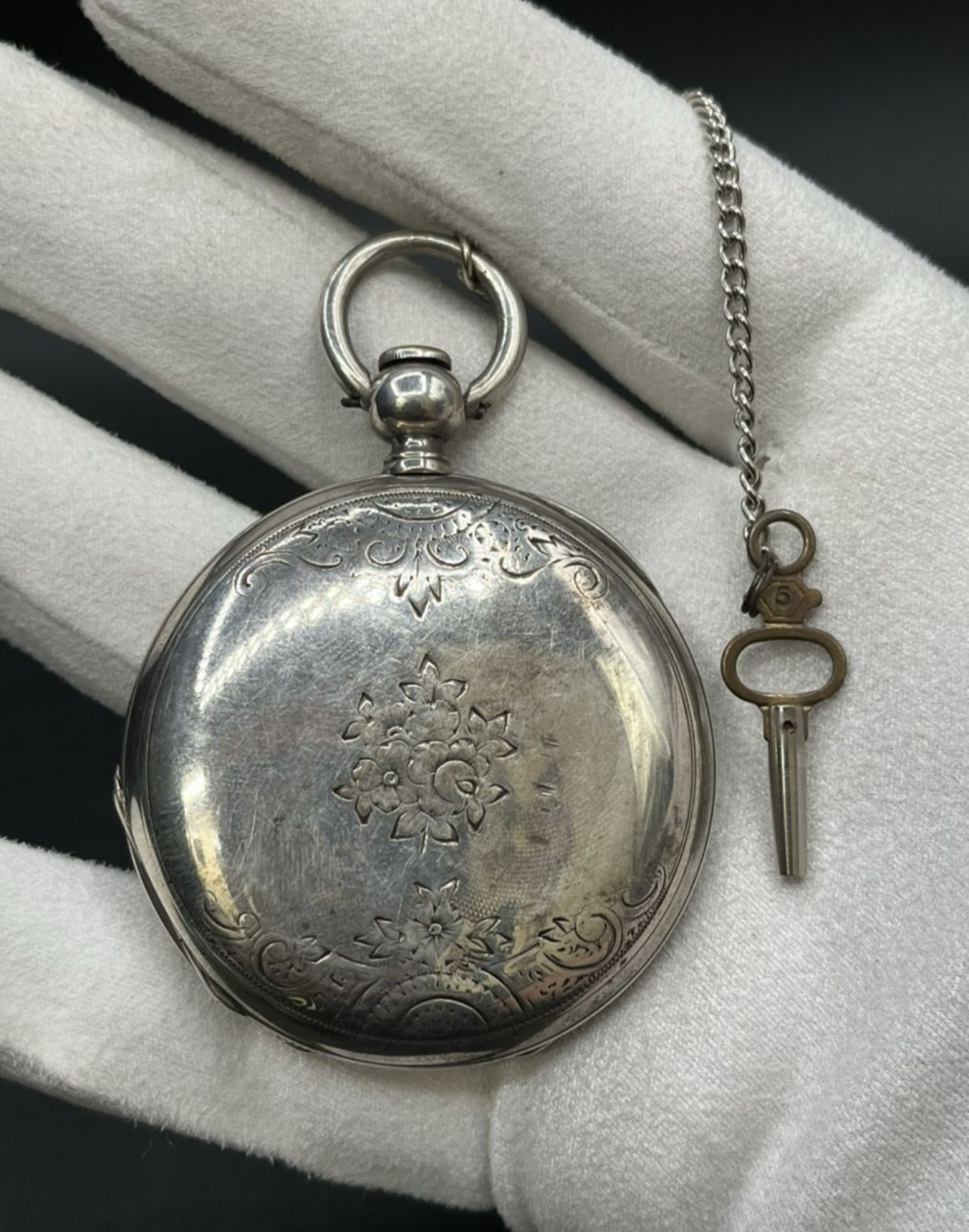 Vintage Sterling Henry Beguelin Key Wind Pocket Watch Lockle Full No. 37539 *4520