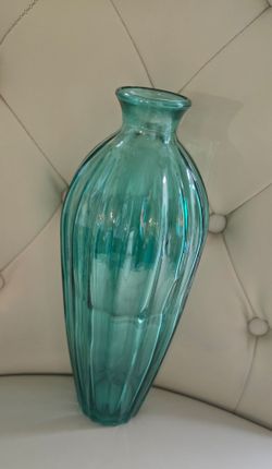 Tall green bud vase