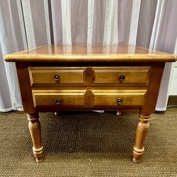 24” Square End Table with Drawer. Solid Wood Side Table. Accent Table