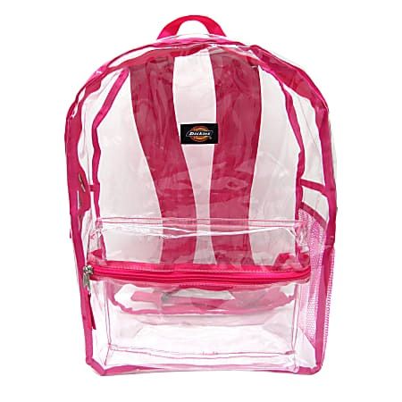 Pink Dickies clear vinyl backpack